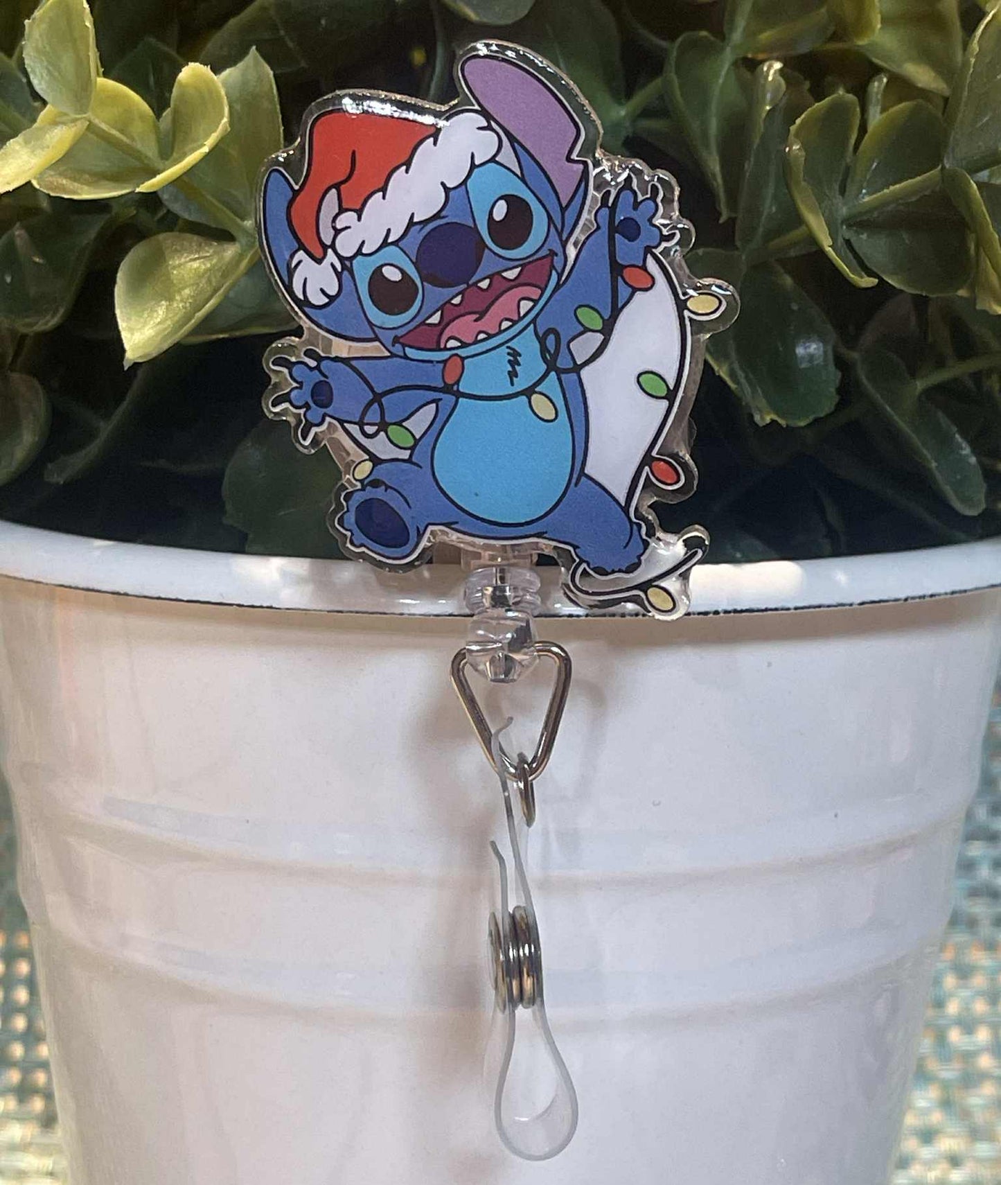 Stitch Santa with Lights-Clear