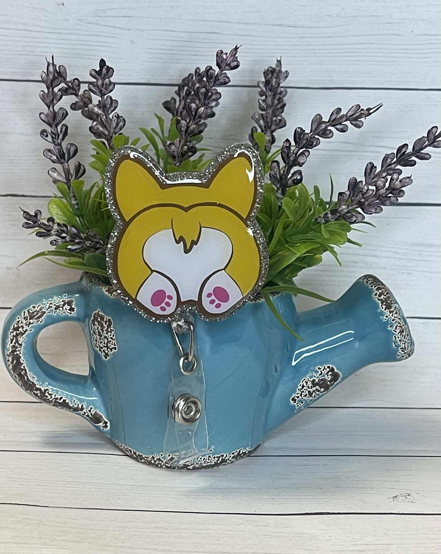 Corgi butt-Silver Glitter