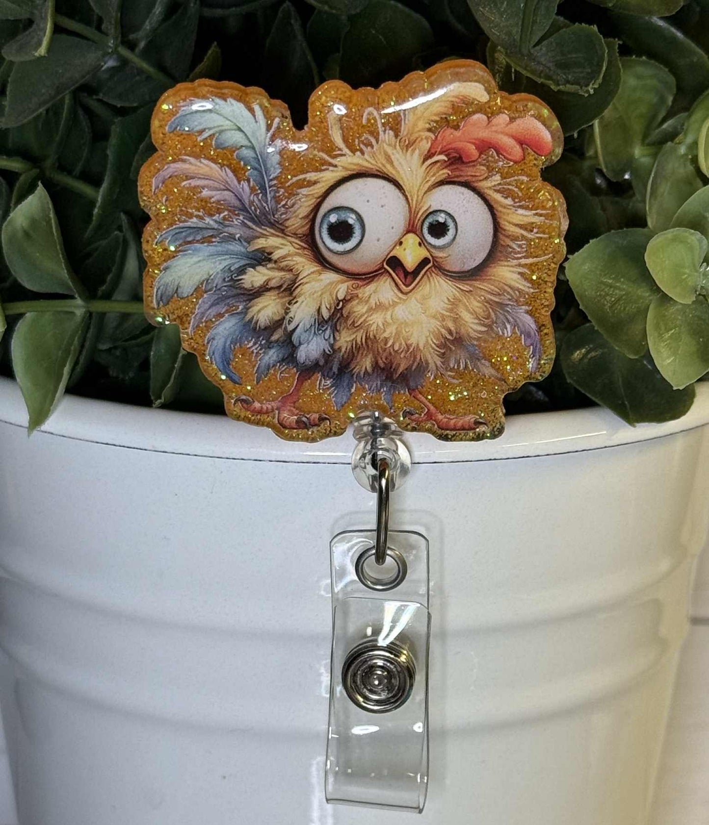 Crazy Chicken-Orange Glitter