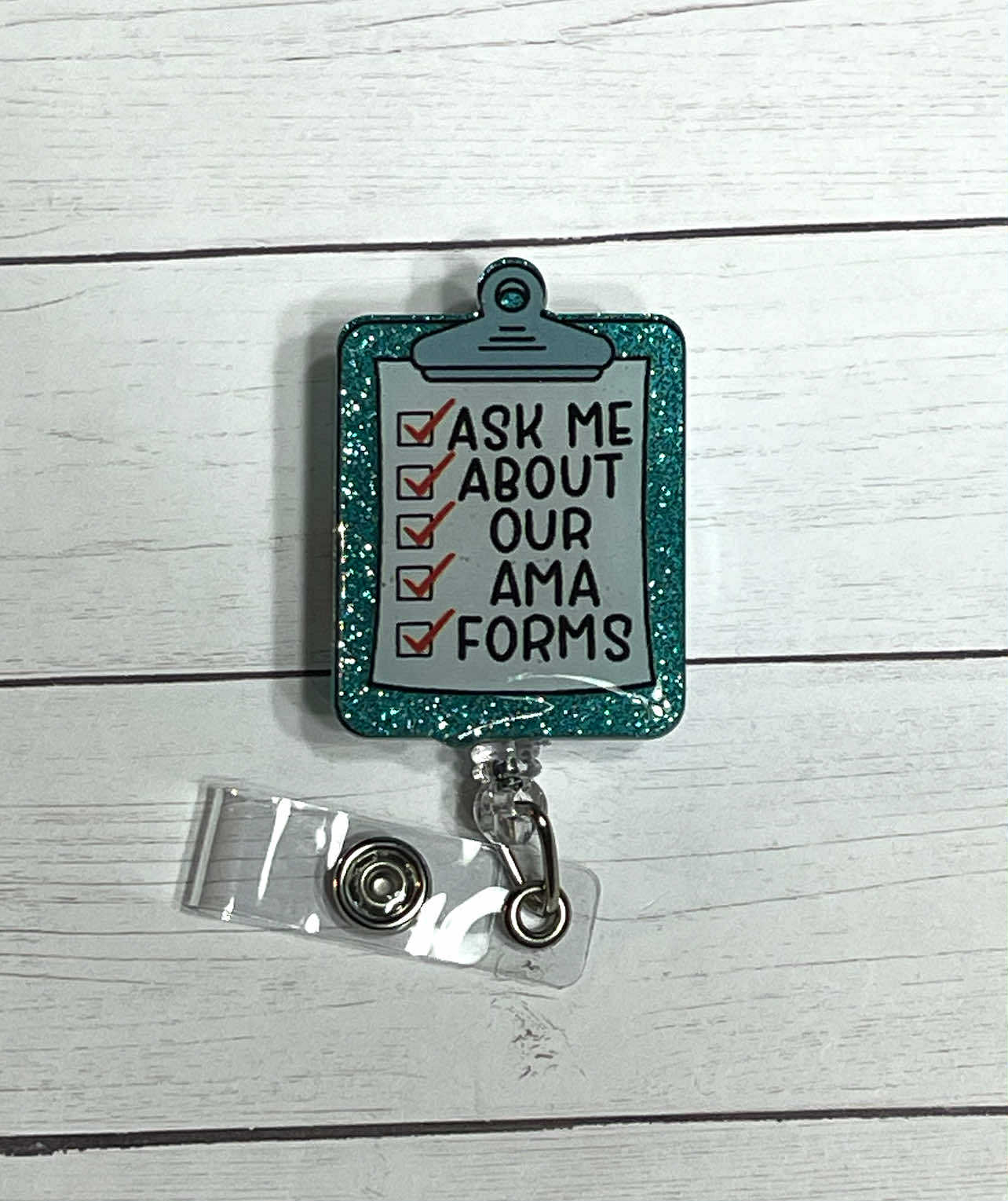 As Me About Our AMA Forms-Teal Glitter