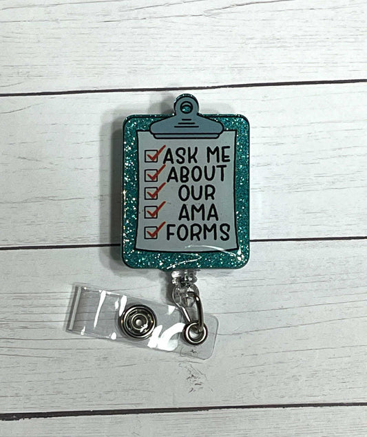 As Me About Our AMA Forms-Teal Glitter