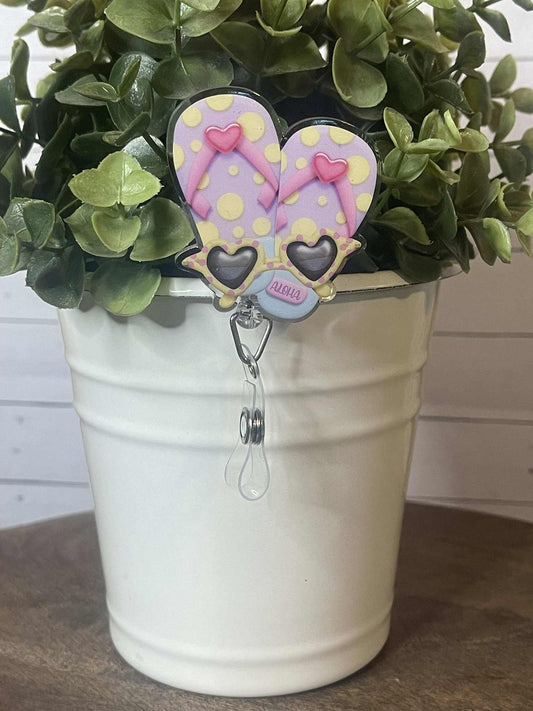 Aloha Flip Flops with Sunglasses-Clear