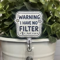 Warning I have No Filter-Silver Glitter