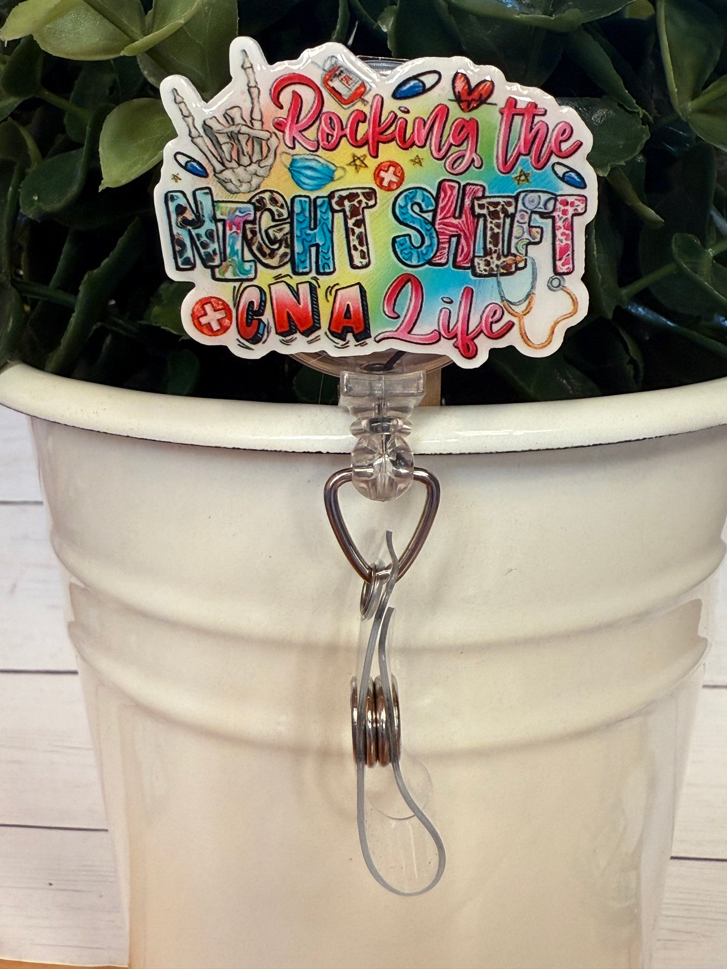 1.75"x1 1/8" Rocking the night shift CNA life